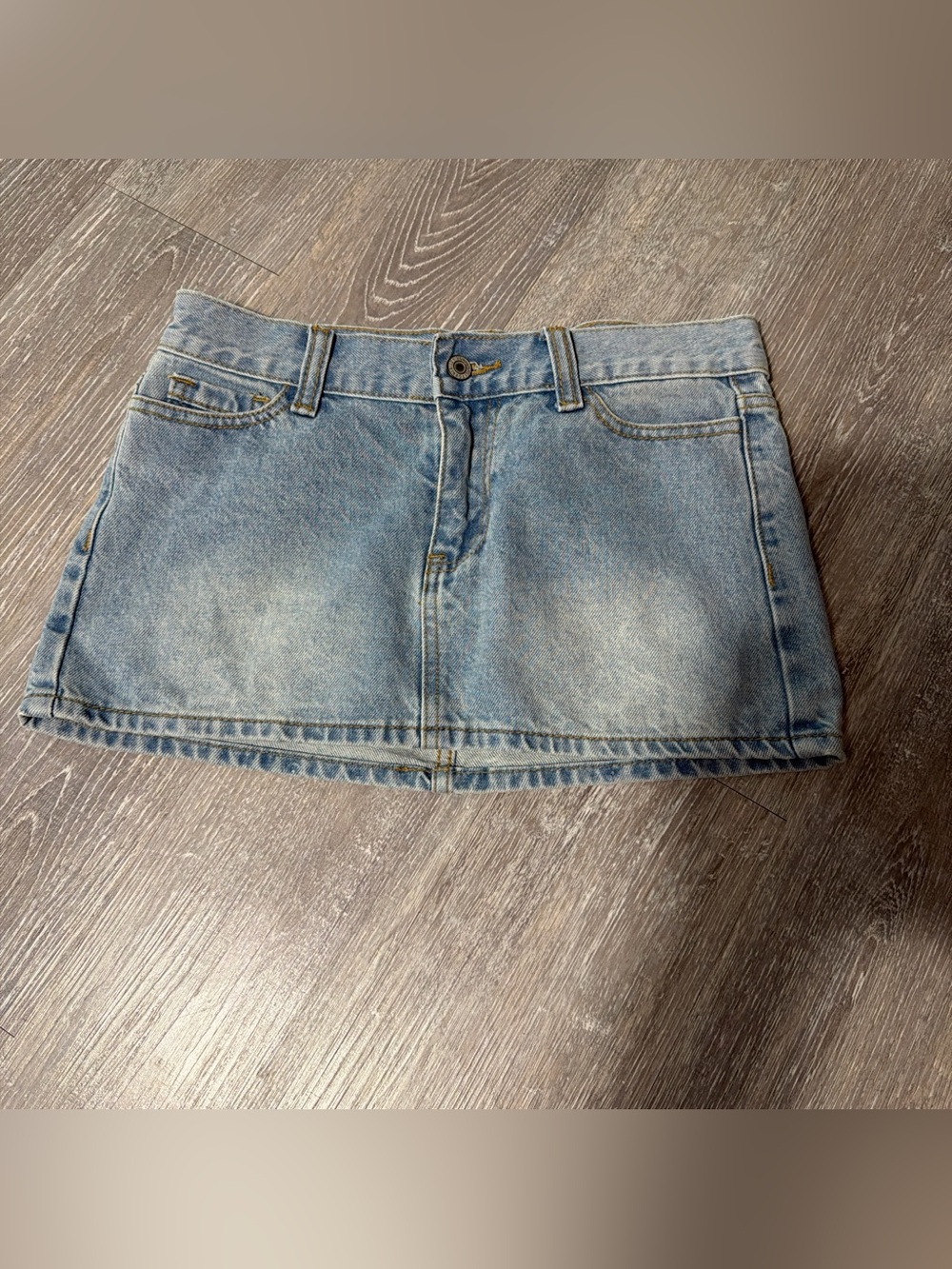 Light Blue Denim Mini Skirt - Casual Everyday
